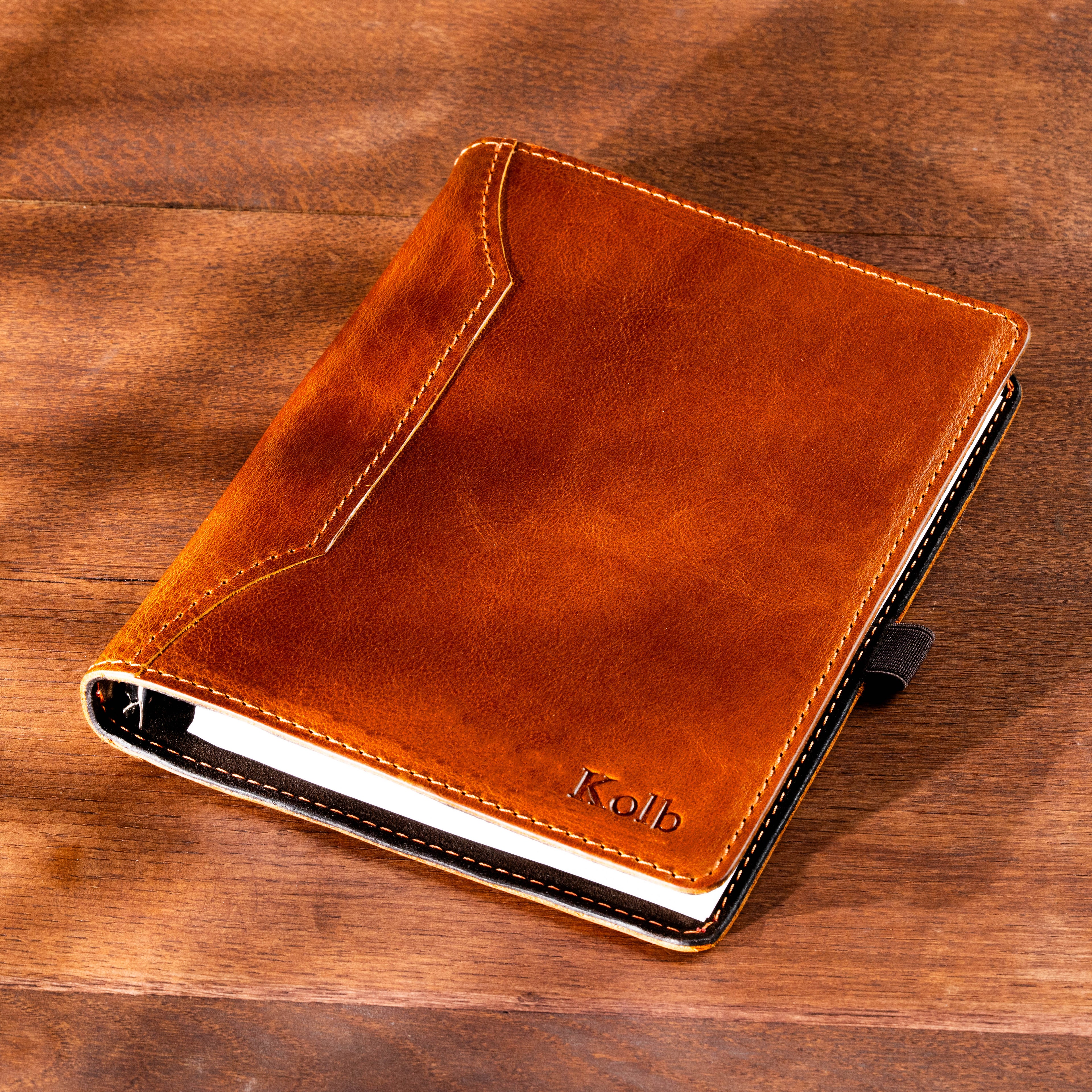 Camel Leather A5 Binder Notebook – Personalized Refillable Leather Planner