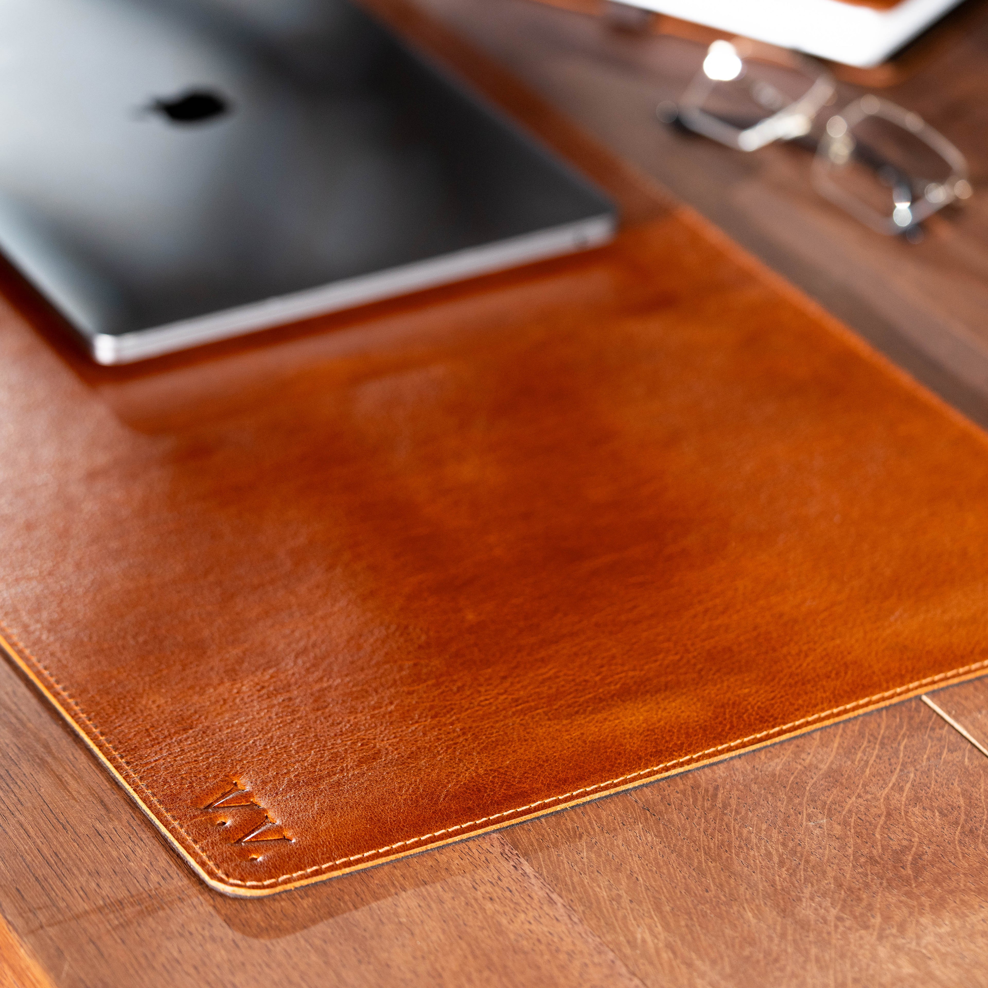Camel Leather Desk Pad – Large Leather Desk Mat for Office & Home Workspace